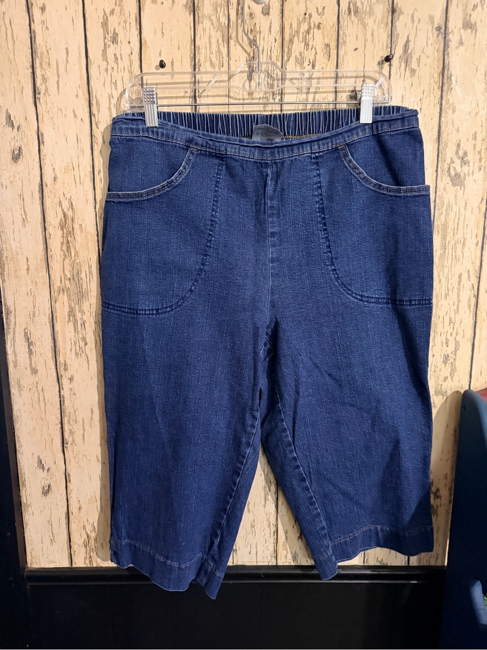Just My Size by Hanes 1X 16W Denim Bermuda Shorts Pull On Elastic Waist